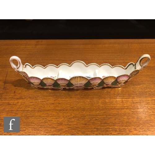 162 - A 19th Century Flight Barr and Barr Worcester pen tray of oval shaped form decorated with a hand pai... 