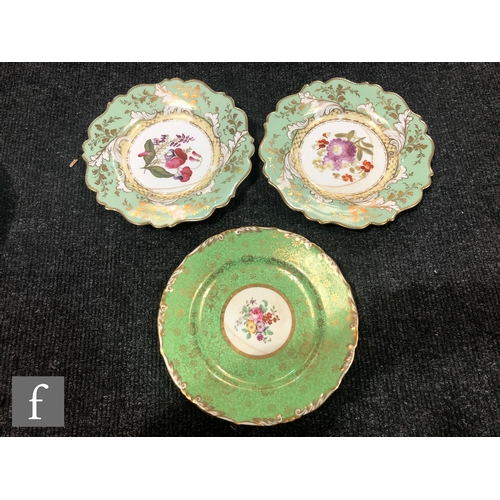 171 - A collection of assorted late 19th and early 20th Century dessert plates and serving bowls all with ... 