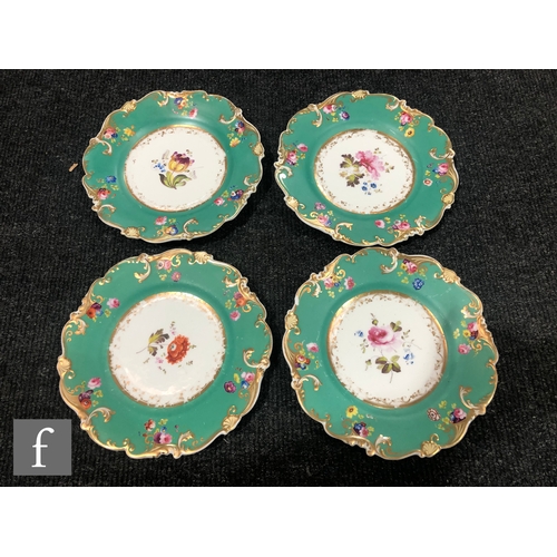 171 - A collection of assorted late 19th and early 20th Century dessert plates and serving bowls all with ... 