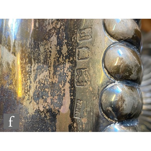 517 - A hallmarked silver twin handled pedestal bowl, circular stepped foot below part fluted body, gadroo... 