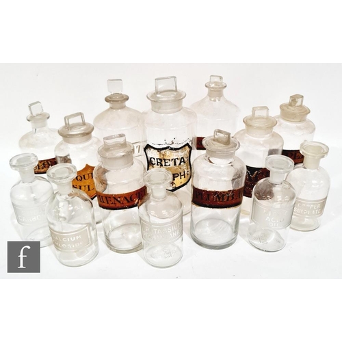 1849 - Nine 19th Century pharmaceutical jars to include Quin Sulp, Piper .ALB, Plumb.AC and five acid etche... 