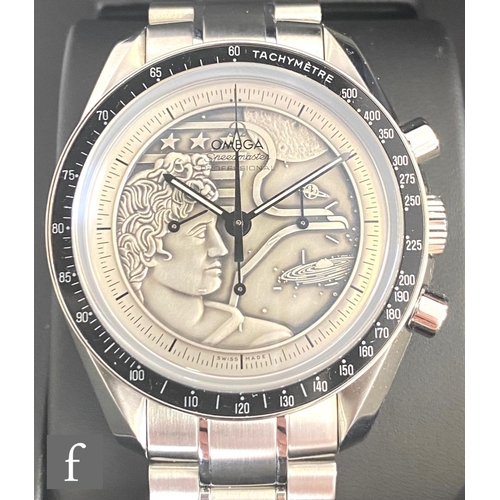 464 - A gentleman's stainless steel Omega Speedmaster Professional wrist watch to commemorate Apollo XVII ... 