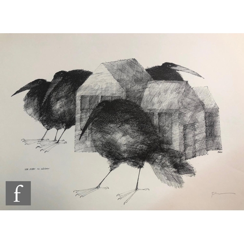 522 - AFTER PAUL FLORA - Die Raben (The Ravens), a set of lithographs in original folder signed and number... 