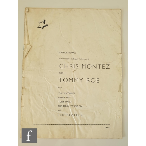 728 - An autographed Beatles 1963 programme, for the Chris Montez and Tommy Roe tour, 10th March 1963, sig... 