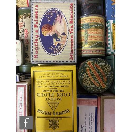 1112 - A collection of early 20th Century packaging, mostly miniature sample tins and similar, collated to ... 