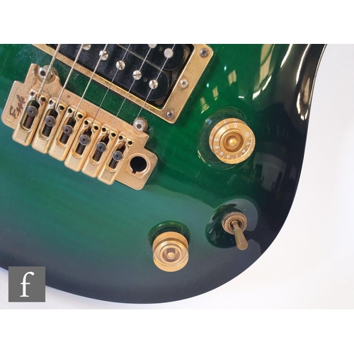 694 - A 1996 custom Patrick Eggle Berlin Pro V electric guitar, #96 9033, emerald burst, black back and ne... 