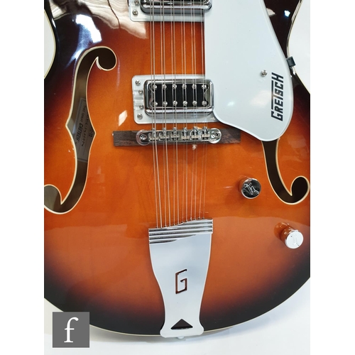 696 - A Gretsch Sunburst 12-string semi-acoustic guitar, serial number KS15023750 made in Korea, model num... 