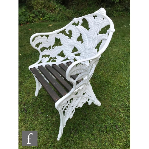 651 - A 20th Century cast alloy suite of garden furniture in the style of Coalbrookdale's Blackberry and F... 