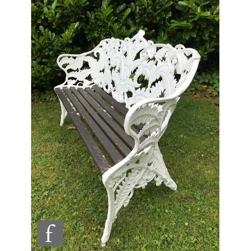 651 - A 20th Century cast alloy suite of garden furniture in the style of Coalbrookdale's Blackberry and F... 