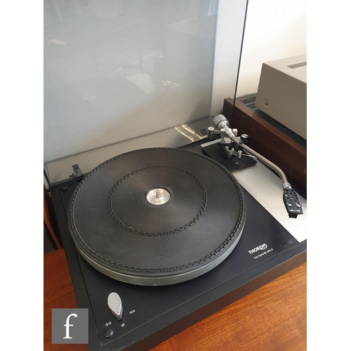 717 - A Thorens TD-160B MK II turntable, together with Trio stereo receiver KR-2400 and a Aiwa stereo cass... 