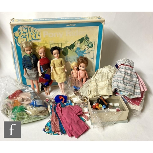 1152 - A Palitoy Action Girl Pony Rider set, comprising horse, saddlery, saddle, bucket, grooming comb, gro... 