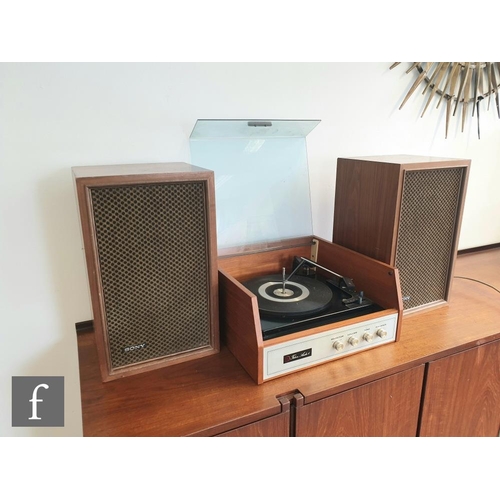 721 - A 1960s Falcon Audio 6 record player turntable, sold with a pair of Sony SS-510 speakers. (3)