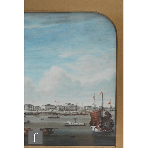 503 - ATTRIBUTED TO CHOW KWA (CHINESE, FL. 1850 - 1880) - 'The Bund, Shanghai', watercolour and gouache, 2... 