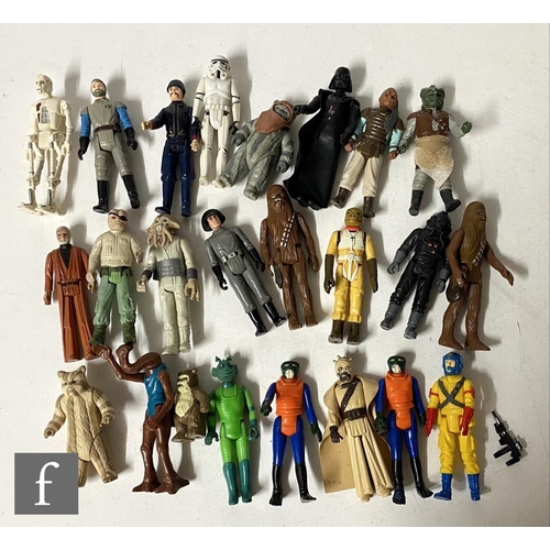 1137 - A collection of Kenner Star Wars 3 3/4 inch action figures, lacking weapons, with one other unrelate... 