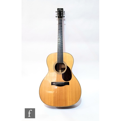 715 - A Santa Cruz dreadnought D - model acoustic guitar, the Adirondack Spruce front with ivoroid binding... 