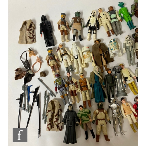 1124 - Seventy eight Kenner Star Wars 3 3/4 inch action figures, with a small selection of accessories and ... 