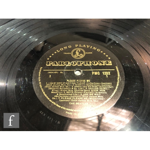 682 - A Beatles LP, Please, Please Me, PMC 1202, first pressing, black and gold Parlophone label, with Dic... 