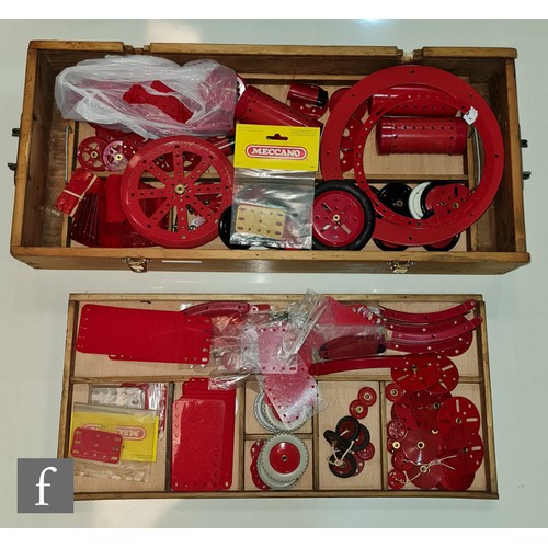 1151 - A collection of assorted Meccano, to include a reproduction No. 10 wooden cabinet and instructions, ... 