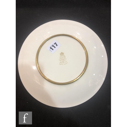 117 - A Royal Worcester Fallen Fruits cabinet plate decorated by Freeman to a central cartouche with hand ... 