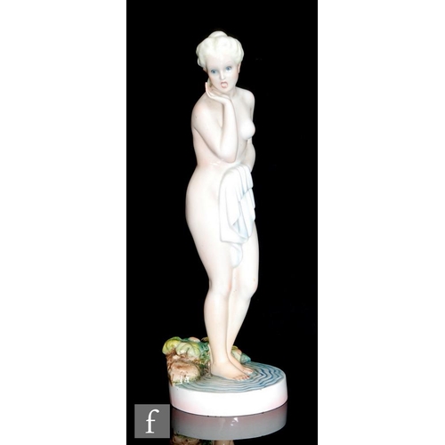 839 - Giovanni Ronzan - A 1950s Italian model of a standing female nude with a surprised expression on her... 