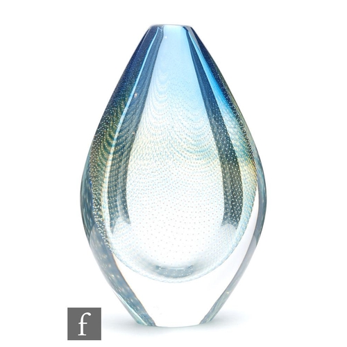 1506 - Sven Palmqvist - Orrefors - A Kraka vase circa 1955, of teardrop form cased in clear crystal over a ... 