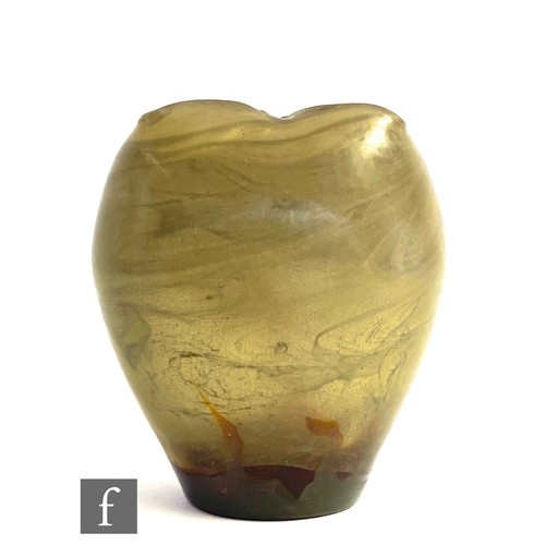 34 - Emile Galle - A Marqueterie-sur-verre Intercalaire vase circa 1900, the vase of tapered compressed o... 