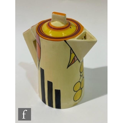 418 - Clarice Cliff - Apples - A conical shaped coffee set circa 1931, comprising coffee pot, cream, sugar... 