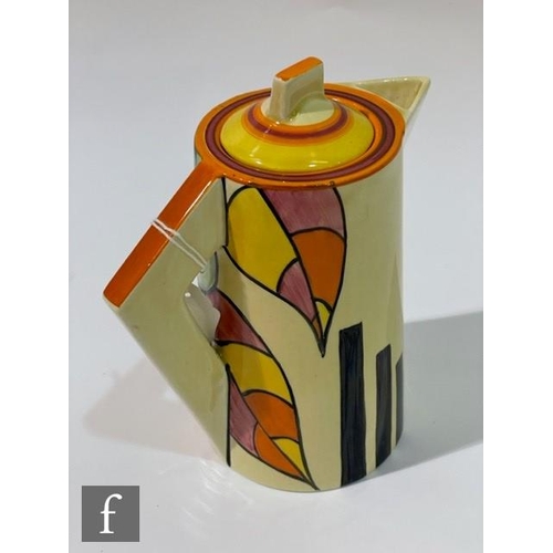 418 - Clarice Cliff - Apples - A conical shaped coffee set circa 1931, comprising coffee pot, cream, sugar... 