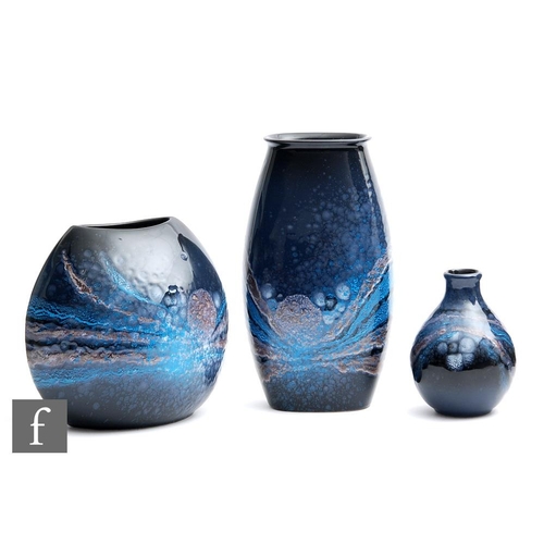 1488 - Anita Harris - Poole Pottery - A group of three Living Glaze 'Celestial' pattern vases, heights rang... 