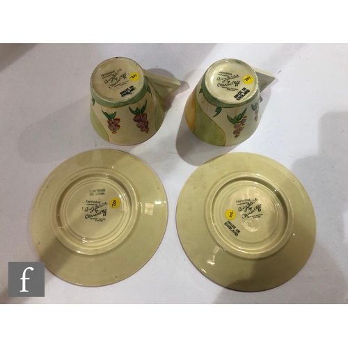 277 - Clarice Cliff - Windbells - A Stamford shape early morning breakfast tea service circa 1933, compris... 