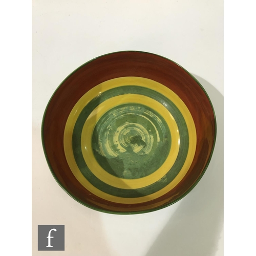 408 - Clarice Cliff - Original Bizarre - A large Holborn shape fruit bowl circa 1927, hand painted with a ... 