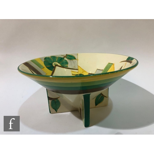 475 - Clarice Cliff - Moonflower - A Conical shaped bowl circa 1932, hand painted with a geometric floral ... 