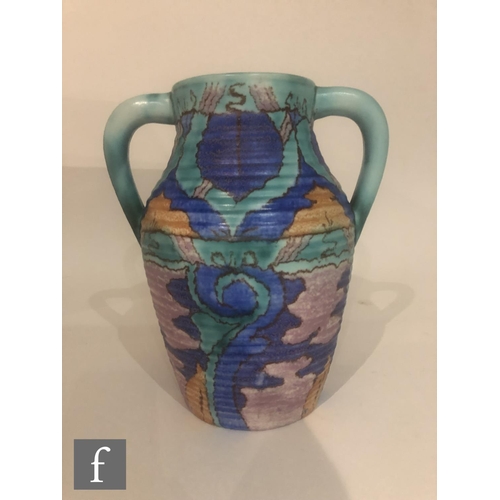 347 - Clarice Cliff - Inspiration Persian - A twin handled Lotus jug circa 1930, hand painted with a Persi... 