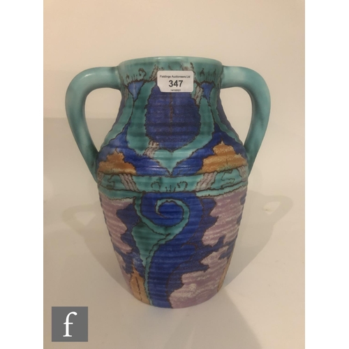 347 - Clarice Cliff - Inspiration Persian - A twin handled Lotus jug circa 1930, hand painted with a Persi... 