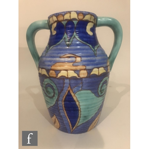 391 - Clarice Cliff - Inspiration Persian - A twin handled Lotus jug circa 1930, hand painted with a Persi... 