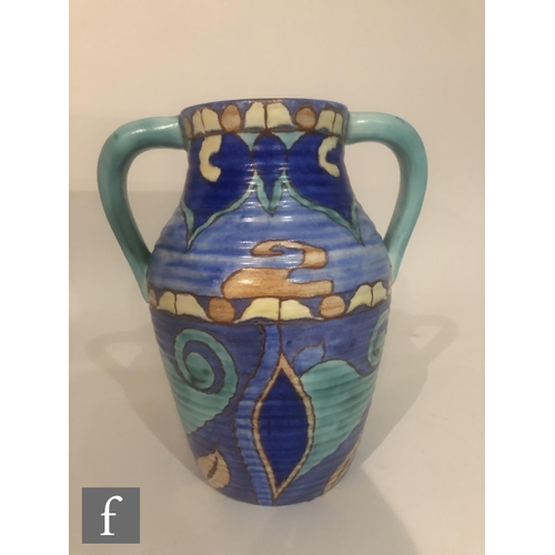 391 - Clarice Cliff - Inspiration Persian - A twin handled Lotus jug circa 1930, hand painted with a Persi... 