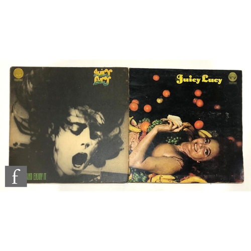 109 - Juicy Lucy - Two LPs, to include Lie Back and Enjoy it 6360 014, large swirl label and gatefold post... 