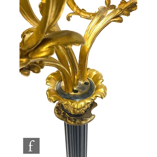 1159 - A pair of 19th Century French ormulu floorstanding candelabra by Ernest Albert Carrier-Belleuse (182... 