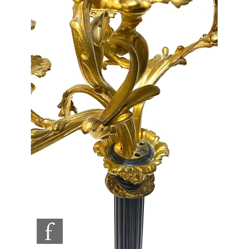 1159 - A pair of 19th Century French ormulu floorstanding candelabra by Ernest Albert Carrier-Belleuse (182... 