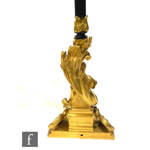 1159 - A pair of 19th Century French ormulu floorstanding candelabra by Ernest Albert Carrier-Belleuse (182... 