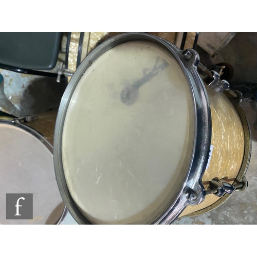 157 - A John Grey Autocrat three piece drum kit, comprising tom tom, floor tom, bass drum and pedal, all i... 