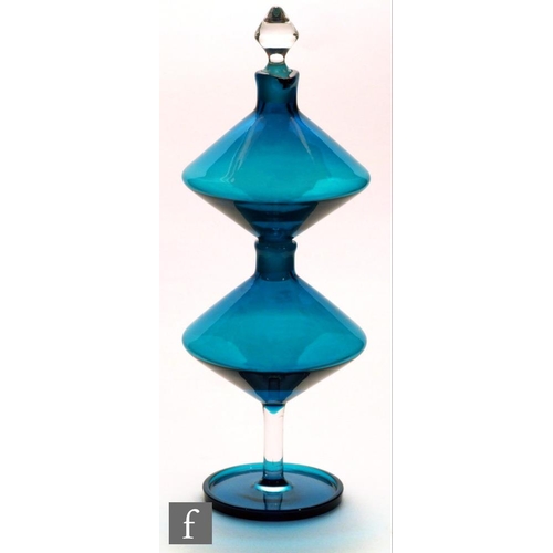 793 - Nanny Still - Riihimaki - A post war Finnish Harlekiini range twin bodied glass decanter, circa 1958... 