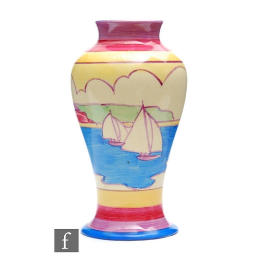 104 - Clarice Cliff - Gibraltar - A shape 14 Mei Ping circa 1932, hand painted in the Gibraltar pattern wi... 