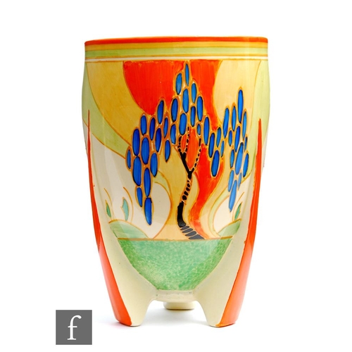 109 - Clarice Cliff - Windbells - A shape 452 vase circa 1932, hand painted with a stylised tree and flowe... 