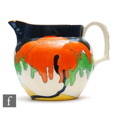 157 - Clarice Cliff - Woodland - A Perth shape jug circa 1930, transfer printed and painted with a stylise... 