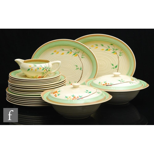 159 - Clarice Cliff - Dryday - A Lynton shape dinner service circa 1939, comprising two graduated serving ... 