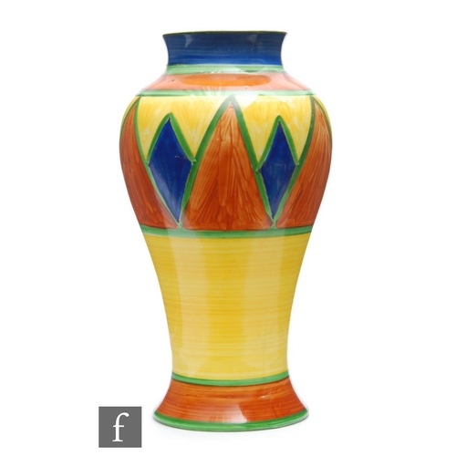 184 - Clarice Cliff - Original Bizarre - A large shape 14 Mei Ping vase circa 1928, hand painted with a ba... 