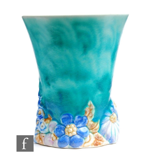 215 - Clarice Cliff - My Garden Inspiration - A shape 675 vase circa 1934, relief moulded to the base with... 