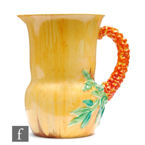 225 - Clarice Cliff - My Garden - A shape 677 flower jug circa 1934, the swollen sleeve form body with a r... 