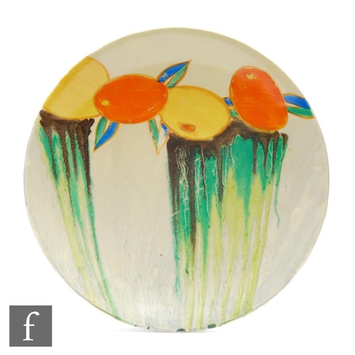 238 - Clarice Cliff -  Delecia Citrus - A dish form plate circa 1930, hand painted with a band of stylised... 